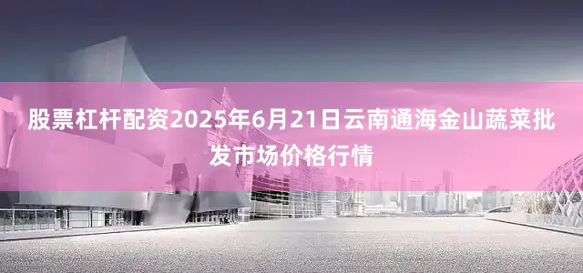 股票杠杆配资2025年6月21日云南通海金山蔬菜批发市场价格行情
